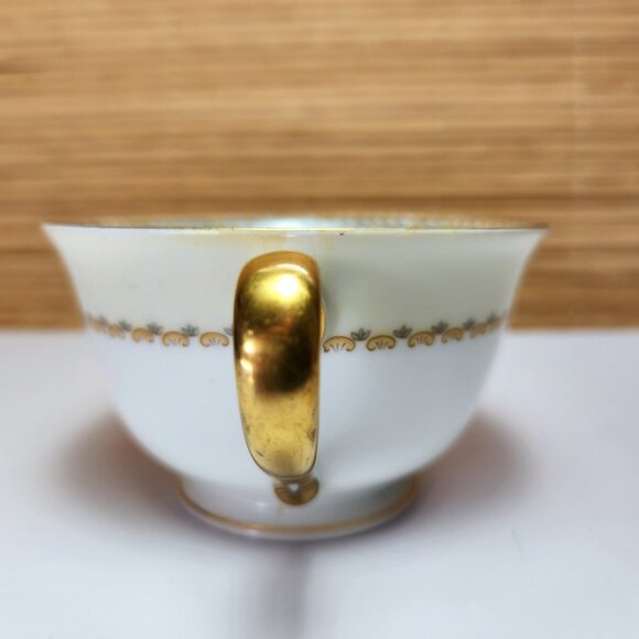 Noritake Blue Dawn Teacup Vintage Porcelain 1947-52 Gold Lustre Rims & Handles - Picture 12 of 13